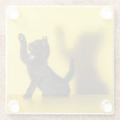 Niedliche Kleintiere | Black Cat Playing Glasuntersetzer (Rückseite)