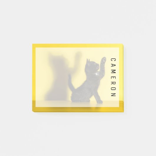 Niedliche Kleintiere | Black Cat Playing Post-it Klebezettel (Vorderseite)
