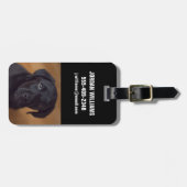 Niedliche Kleintiere | Black Labrador Puppy Gepäckanhänger (Vorderseite horizontal)