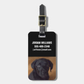 Niedliche Kleintiere | Black Labrador Puppy Gepäckanhänger (Vorderseite vertikal)
