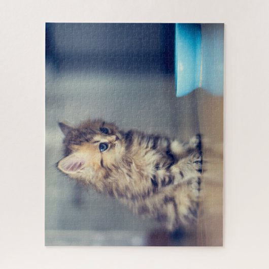 Niedliche Kleintiere | Blaues mit Augen Perserkätz Puzzle (Vertikal)