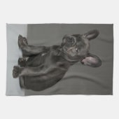 Niedliche Kleintiere | Blue French Bulldog Puppy Geschirrtuch (Horizontal)
