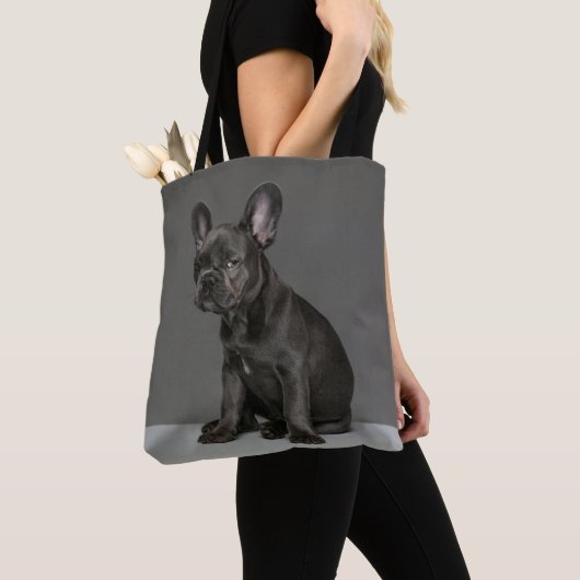 Niedliche Kleintiere | Blue French Bulldog Puppy Tasche (Von Nahem)