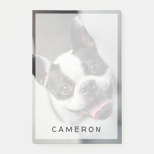 Niedliche Kleintiere | Boston Bulldog Smile Post-it Klebezettel (Vorderseite)