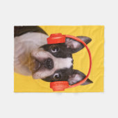 Niedliche Kleintiere | Boston Terrier Kopfhörer Fleecedecke (Vorderseite (Horizontal))