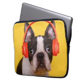 Niedliche Kleintiere | Boston Terrier Kopfhörer Laptopschutzhülle (Vorderseite Links)