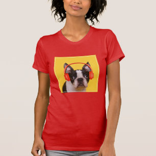 Niedliche Kleintiere   Boston Terrier Kopfhörer T-Shirt