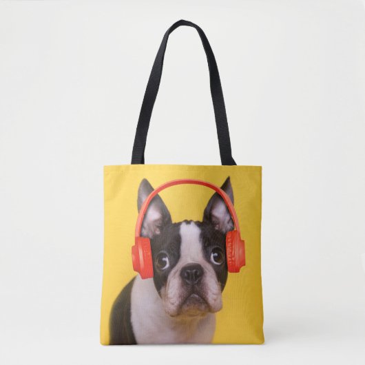Niedliche Kleintiere | Boston Terrier Kopfhörer Tasche (Vorderseite)