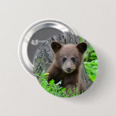Niedliche Kleintiere | Braunbärenkuppe Button (Vorne & Hinten)