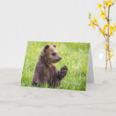 Niedliche Kleintiere | Braune Bärenwölfe Karte (Gelbe Blume)