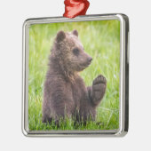 Niedliche Kleintiere | Braune Bärenwölfe Ornament Aus Metall (Links)