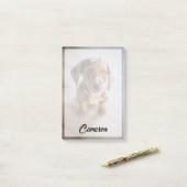Niedliche Kleintiere | Braune Dackel Welpe Post-it Klebezettel (Auf Schreibtisch)