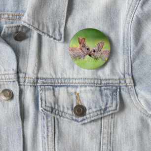Niedliche Kleintiere Bunny Kiss Button