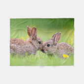 Niedliche Kleintiere | Bunny Kiss Fleecedecke (Vorderseite (Horizontal))