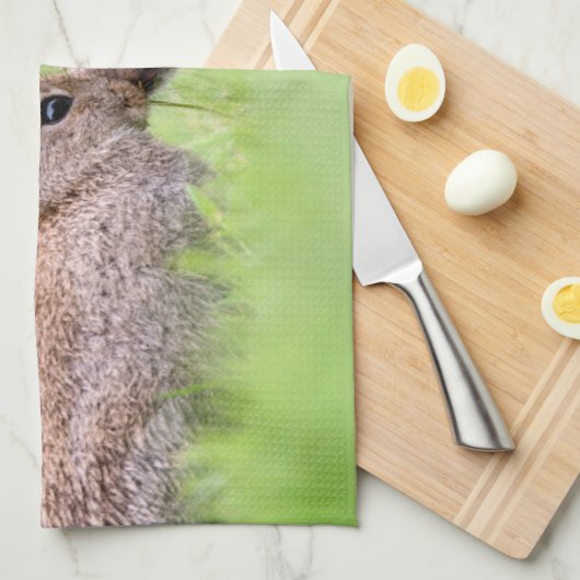 Niedliche Kleintiere | Bunny Kiss Geschirrtuch (Viertel Falte)