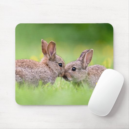Niedliche Kleintiere | Bunny Kiss Mousepad (Mit Mouse)