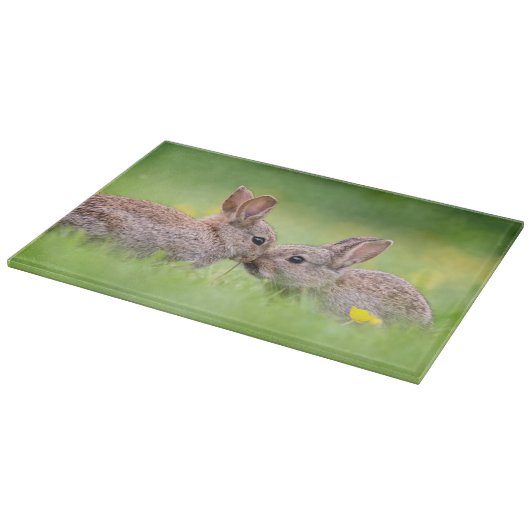 Niedliche Kleintiere | Bunny Kiss Schneidebrett (Ecke)