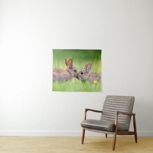 Niedliche Kleintiere Bunny Kiss Wandteppich
