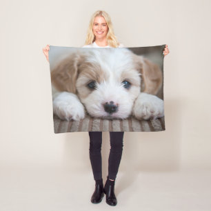 Niedliche Kleintiere Cavashon Puppy Fleecedecke