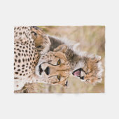 Niedliche Kleintiere | Cheetah Cat & Cub Fleecedecke (Vorderseite (Horizontal))