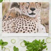 Niedliche Kleintiere | Cheetah Cat & Cub Geschirrtuch (Gefaltet)