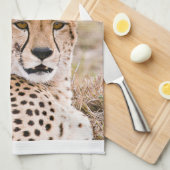 Niedliche Kleintiere | Cheetah Cat & Cub Geschirrtuch (Viertel Falte)