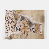 Niedliche Kleintiere | Cheetah Cat & Cub Geschirrtuch (Horizontal)