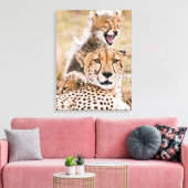 Niedliche Kleintiere | Cheetah Cat & Cub Leinwanddruck (Insitu (Wohnzimmer))