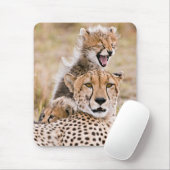 Niedliche Kleintiere | Cheetah Cat & Cub Mousepad (Mit Mouse)