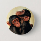 Niedliche Kleintiere | Chimpanzee Hug Button (Vorderseite)