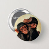 Niedliche Kleintiere | Chimpanzee Hug Button (Vorne & Hinten)