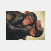Niedliche Kleintiere | Chimpanzee Hug Fleecedecke (Vorderseite (Horizontal))