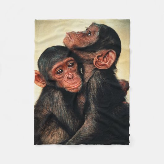 Niedliche Kleintiere | Chimpanzee Hug Fleecedecke (Vorderseite)