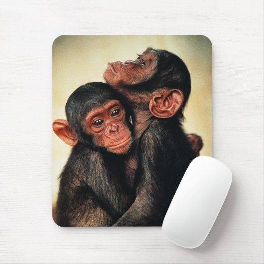 Niedliche Kleintiere | Chimpanzee Hug Mousepad (Mit Mouse)