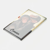 Niedliche Kleintiere | Chimpanzee Hug Post-it Klebezettel (angewinkelt)