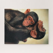 Niedliche Kleintiere | Chimpanzee Hug Puzzle (Horizontal)