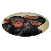 Niedliche Kleintiere | Chimpanzee Hug Schneidebrett (Ecke)