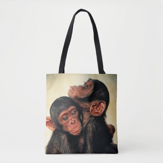 Niedliche Kleintiere | Chimpanzee Hug Tasche (Vorderseite)