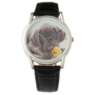 Niedliche Kleintiere Chocolate Labrador Puppy Armbanduhr