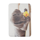 Niedliche Kleintiere | Chocolate Labrador Puppy Badematte (Vorderseite Vertikal)