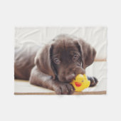 Niedliche Kleintiere | Chocolate Labrador Puppy Fleecedecke (Vorderseite (Horizontal))