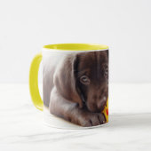 Niedliche Kleintiere | Chocolate Labrador Puppy Tasse (Vorderseite Links)