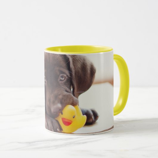 Niedliche Kleintiere | Chocolate Labrador Puppy Tasse (VorderseiteRechts)
