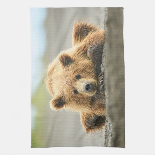 Niedliche Kleintiere | Coastal Brown Bären Cube Geschirrtuch (Vertikal)