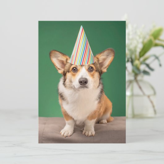 Niedliche Kleintiere | Corgi Birthday Welppy Dankeskarte (Stehend Vorderseite)