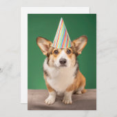 Niedliche Kleintiere | Corgi Birthday Welppy Dankeskarte (Vorne/Hinten)
