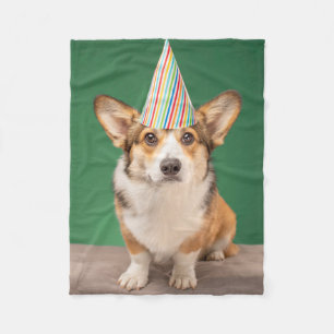 Niedliche Kleintiere Corgi Birthday Welppy Fleecedecke
