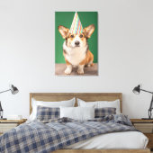 Niedliche Kleintiere | Corgi Birthday Welppy Leinwanddruck (Insitu (Schlafzimmer))