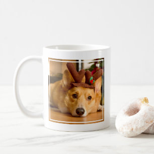 Niedliche Kleintiere Corgi Christmas Reindeer Kaffeetasse