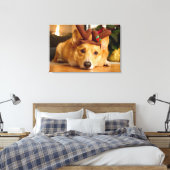 Niedliche Kleintiere | Corgi Christmas Reindeer Leinwanddruck (Insitu (Schlafzimmer))